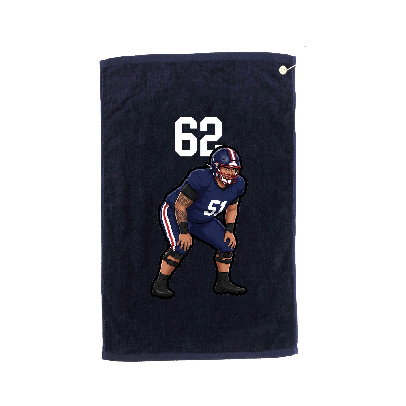 Golf Towel — Number Top in Navy