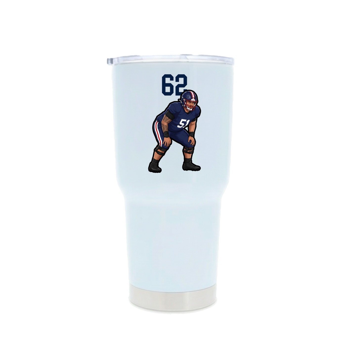 30oz Stainless Steel Tumbler — Number Top in White
