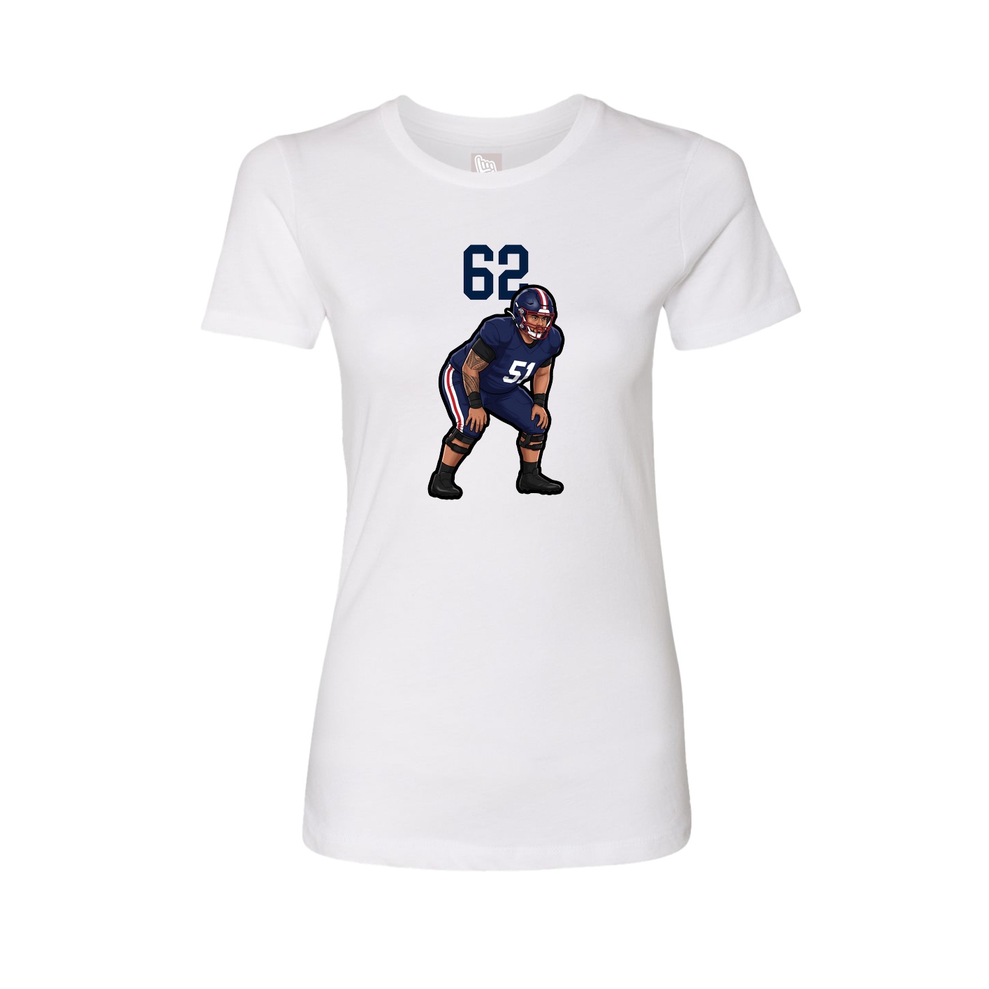 Womens Tee — Number Top in White