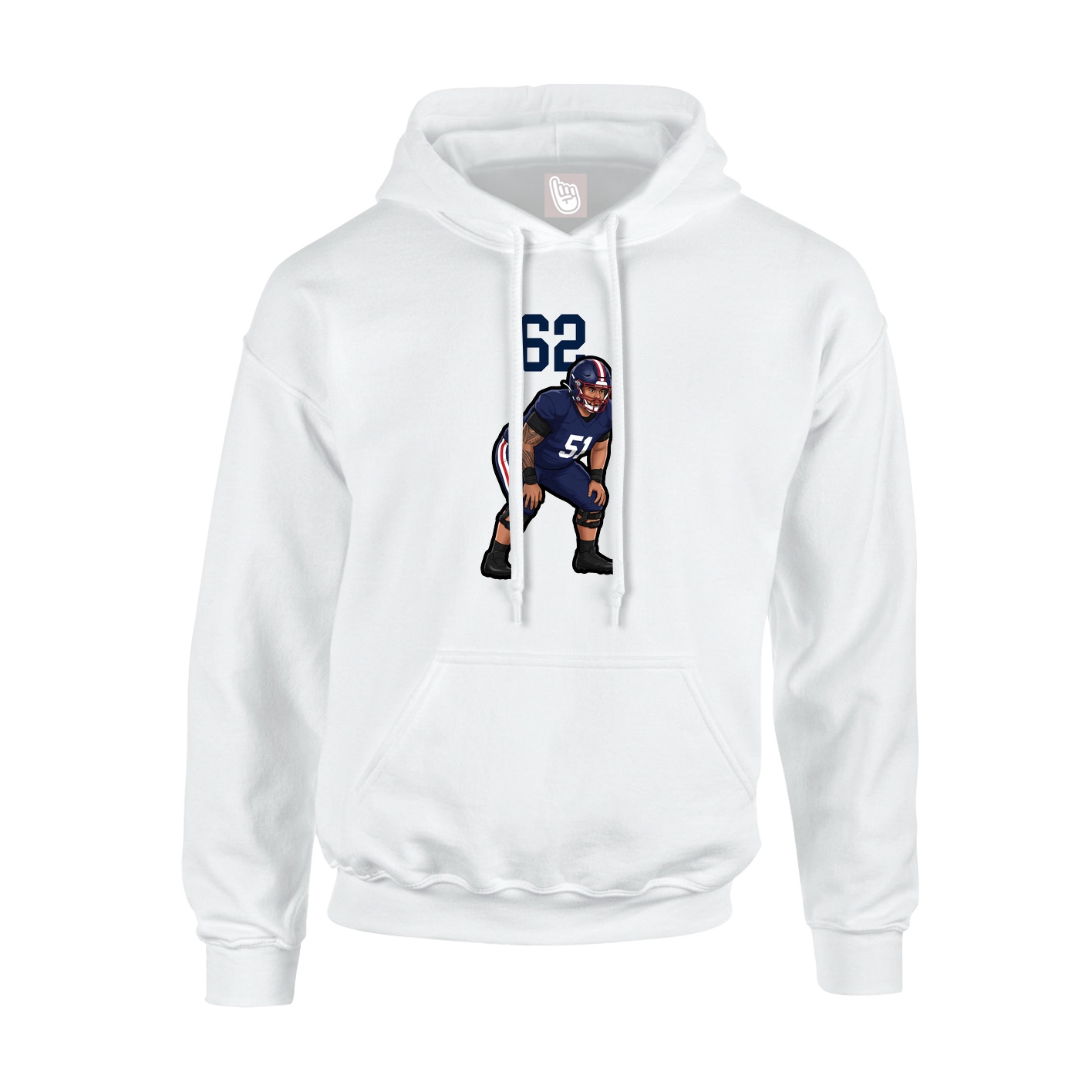 Hoodie — Number Top in White