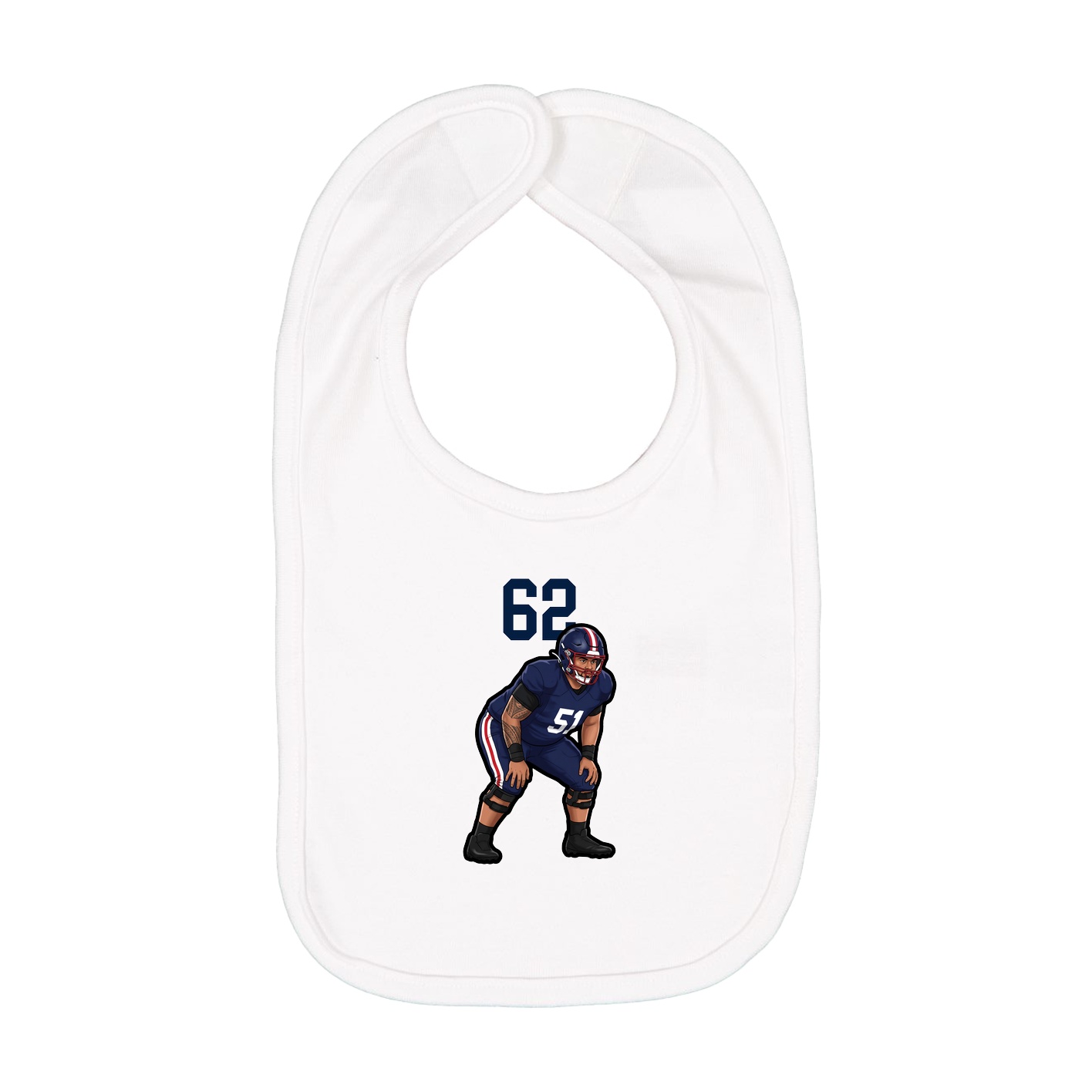 Infant Bib — Number Top in White
