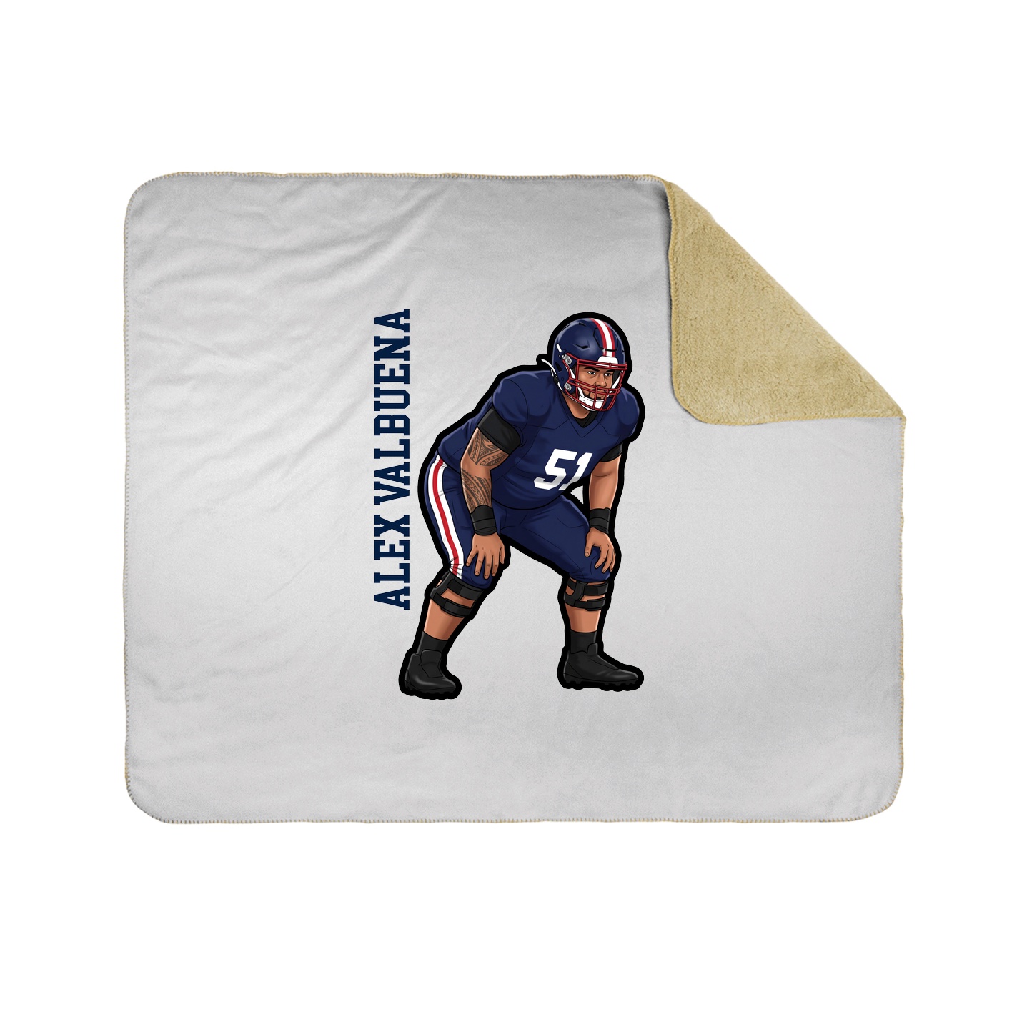 Throw Blanket — Name Vertical in White