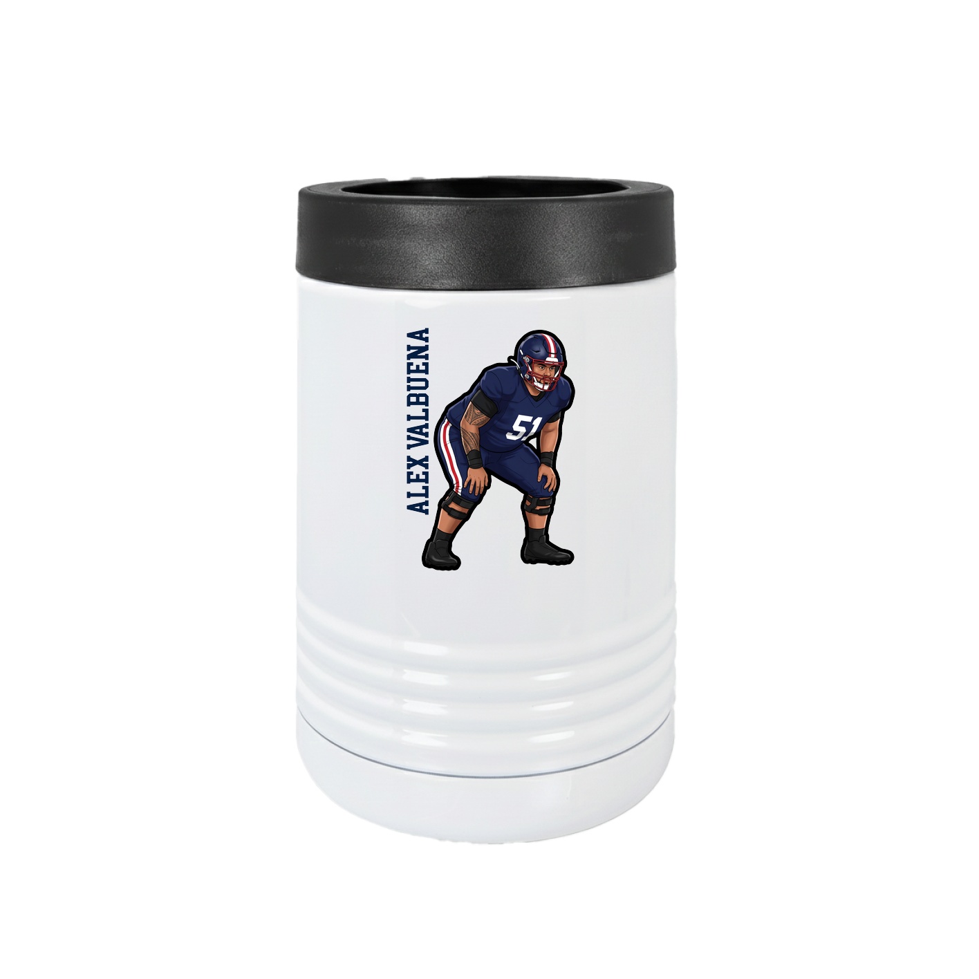 Beverage Holder — Name Vertical in White
