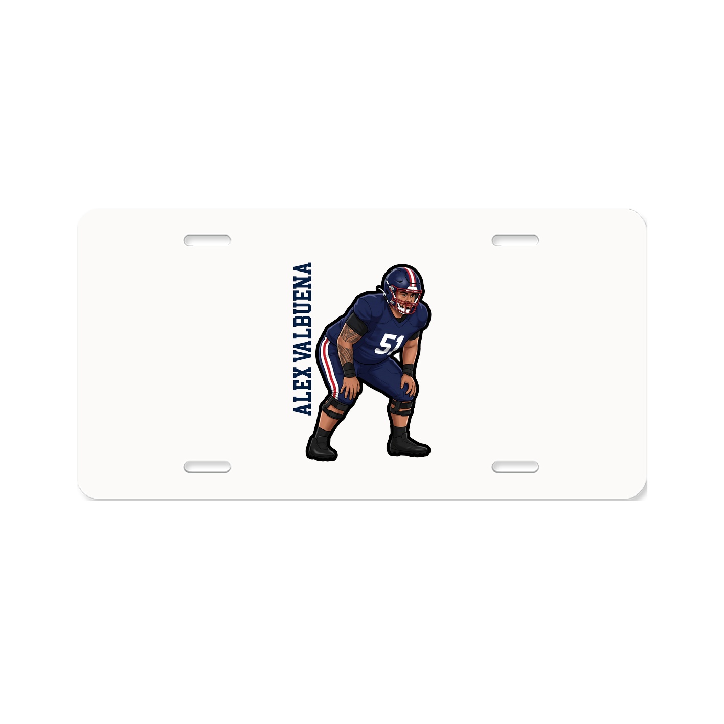 License Plate — Name Vertical in Classic