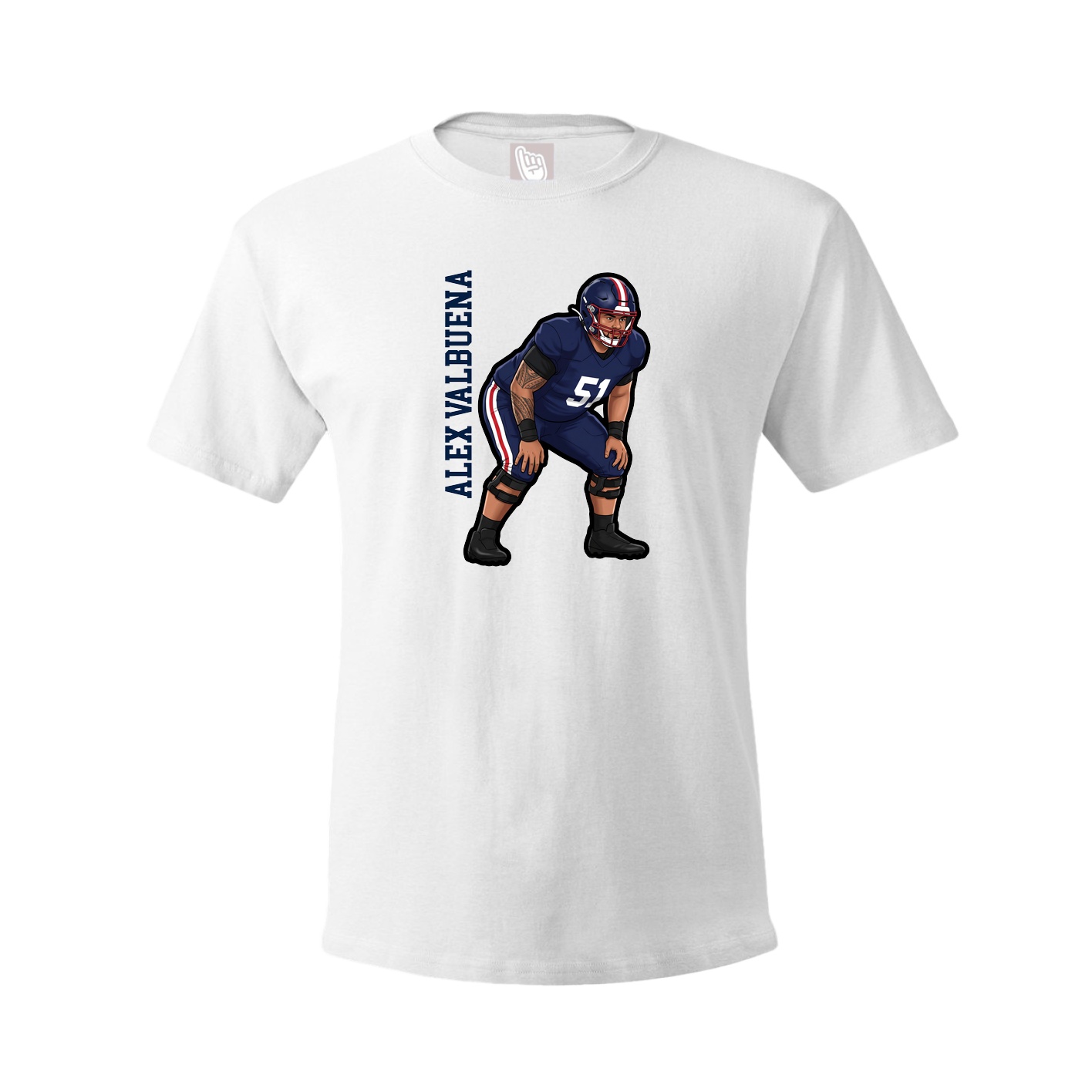 Tee — Name Vertical in White