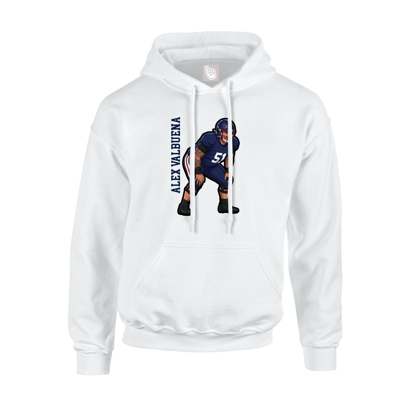 Hoodie — Name Vertical in White