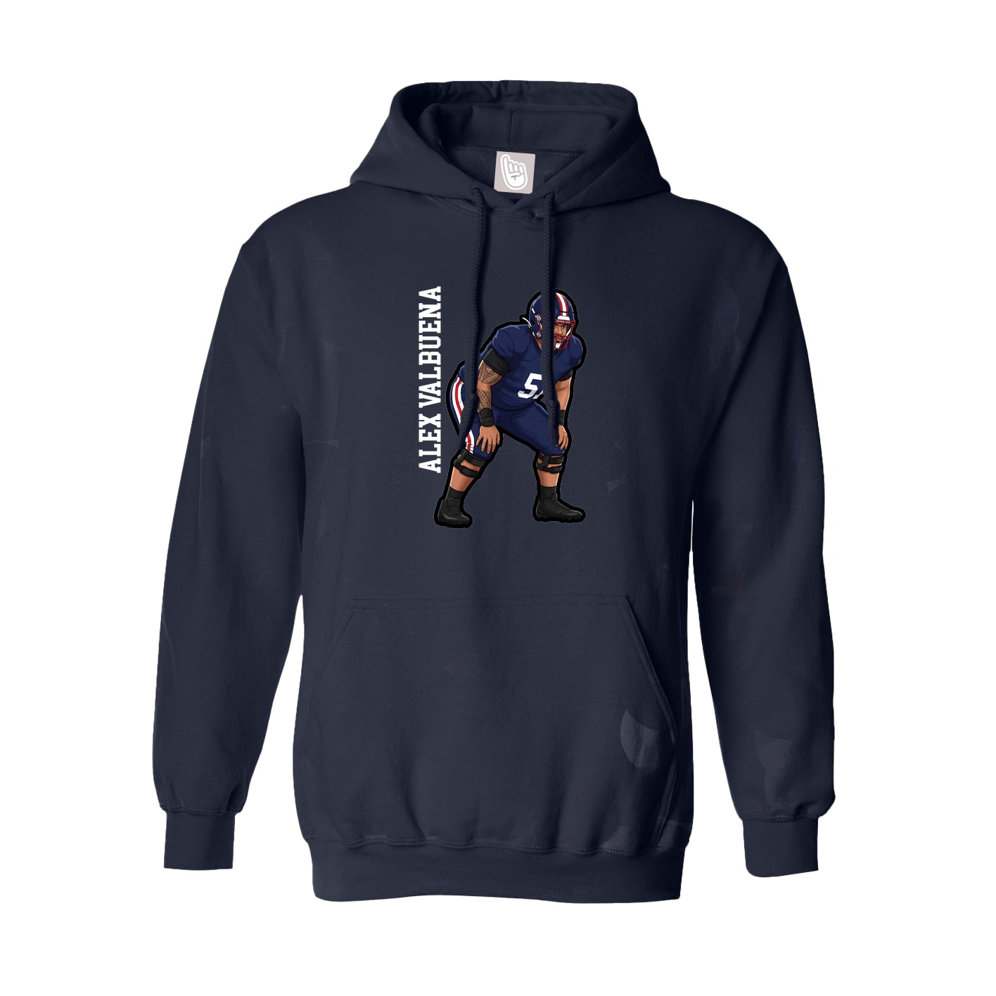 Youth Hoodie — Name Vertical in Navy