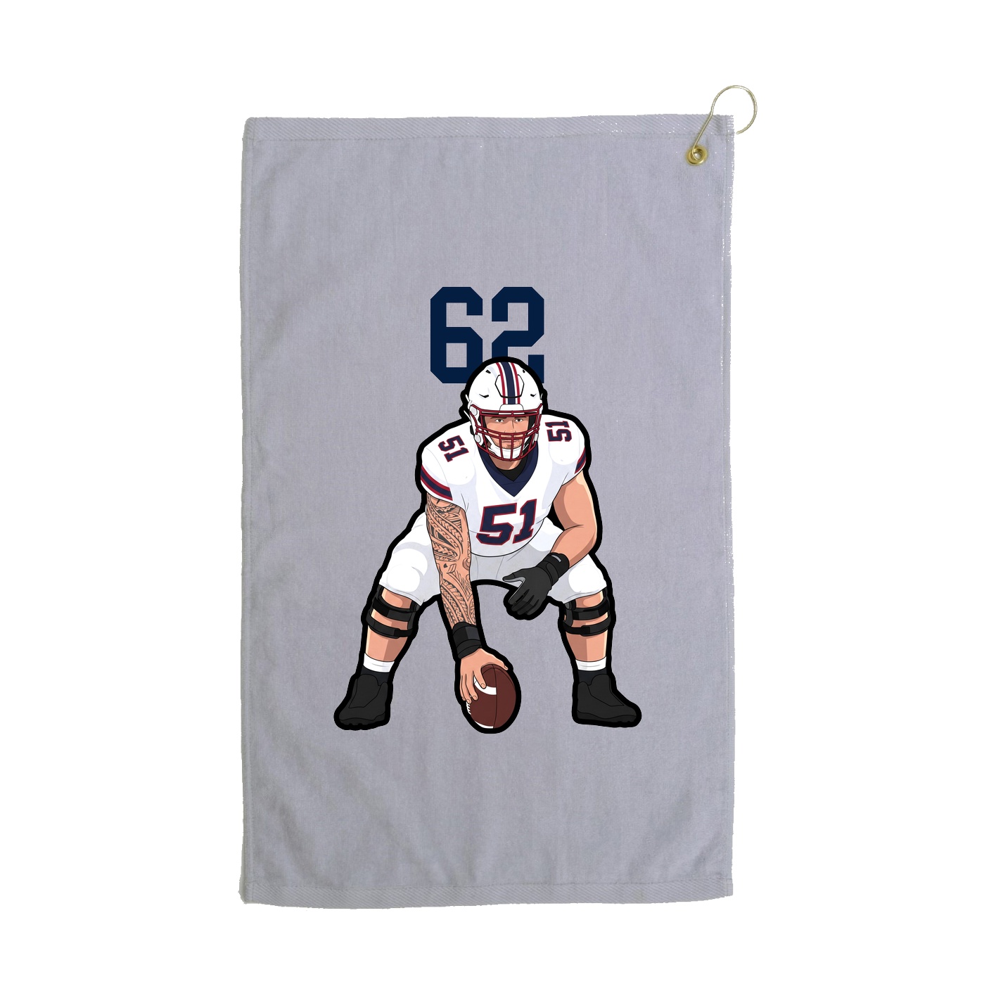 Golf Towel — Number Top in Grey