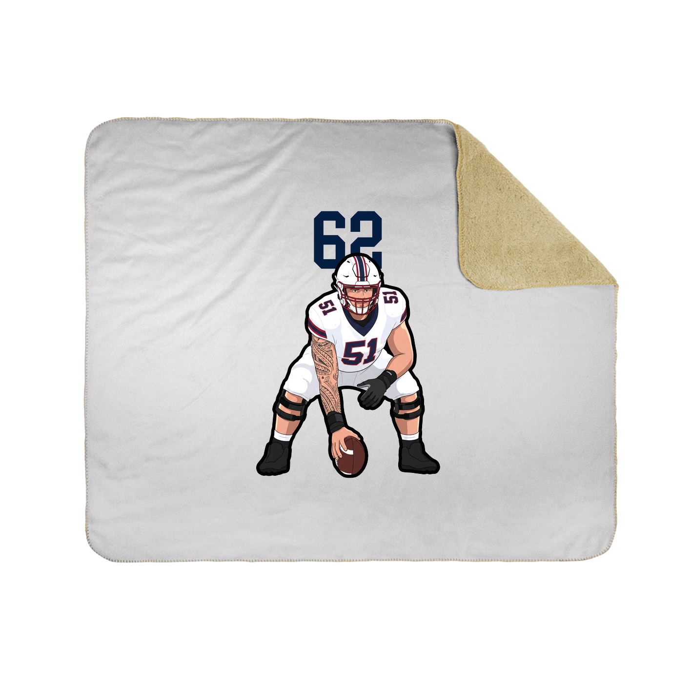 Throw Blanket — Number Top in White