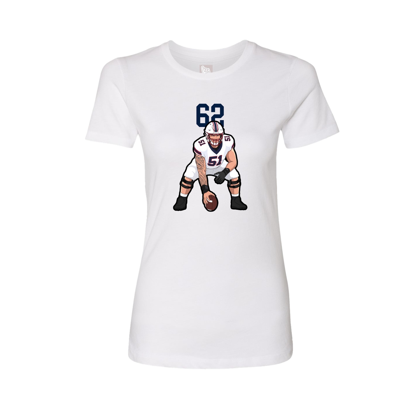 Womens Tee — Number Top in White