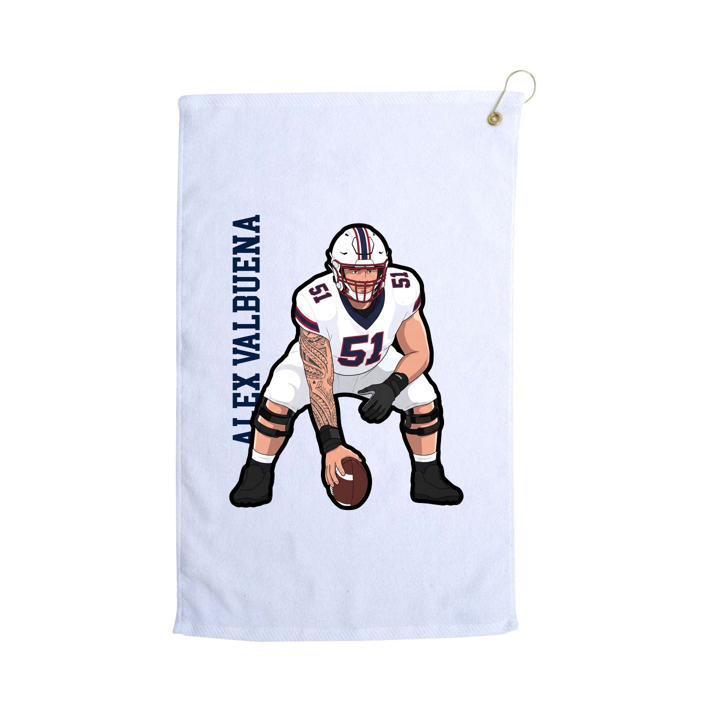 Golf Towel — Name Vertical in White