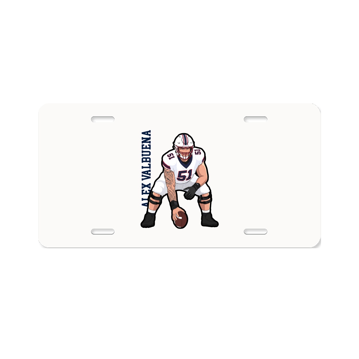 License Plate — Name Vertical in Classic