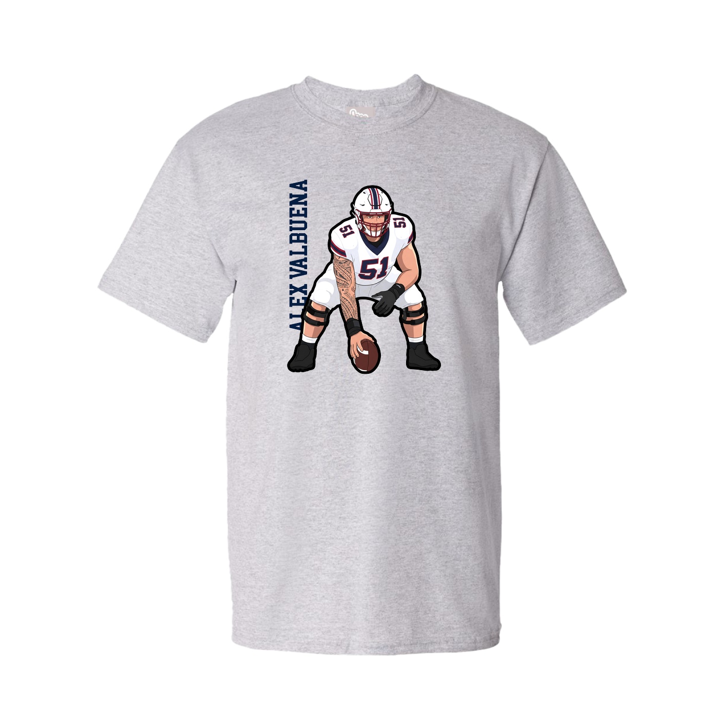 Tee — Name Vertical in Grey