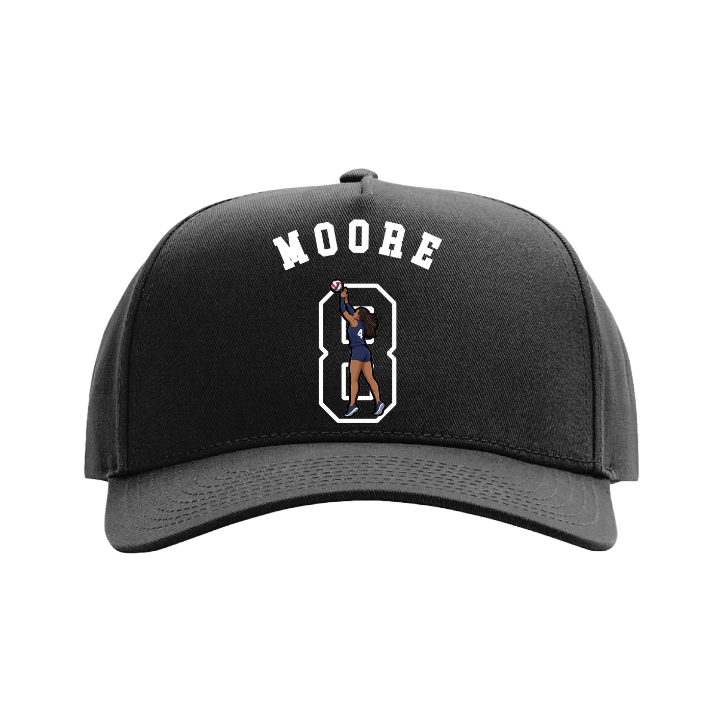Full Fabric Five-Panel Champ Cap — Shirsey Arch in Black
