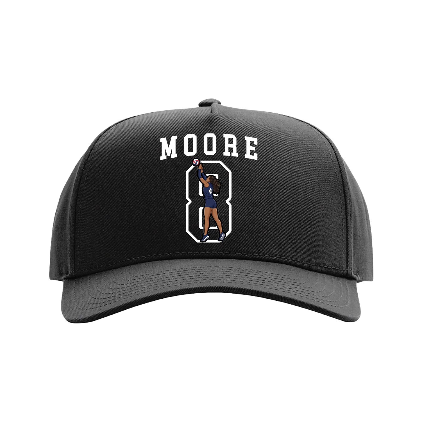 Full Fabric Five-Panel Champ Cap — Shirsey in Black