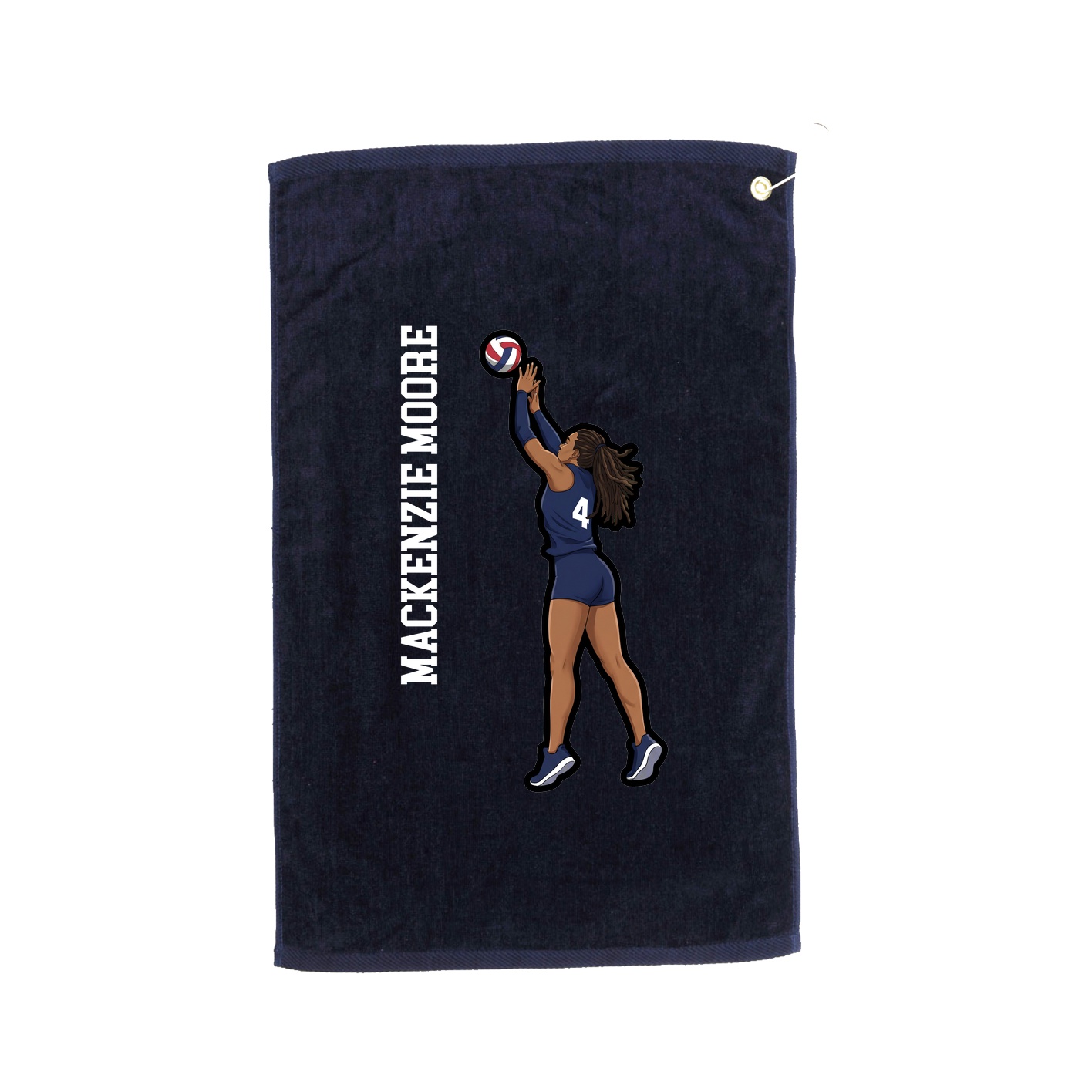 Golf Towel — Name Vertical in Navy
