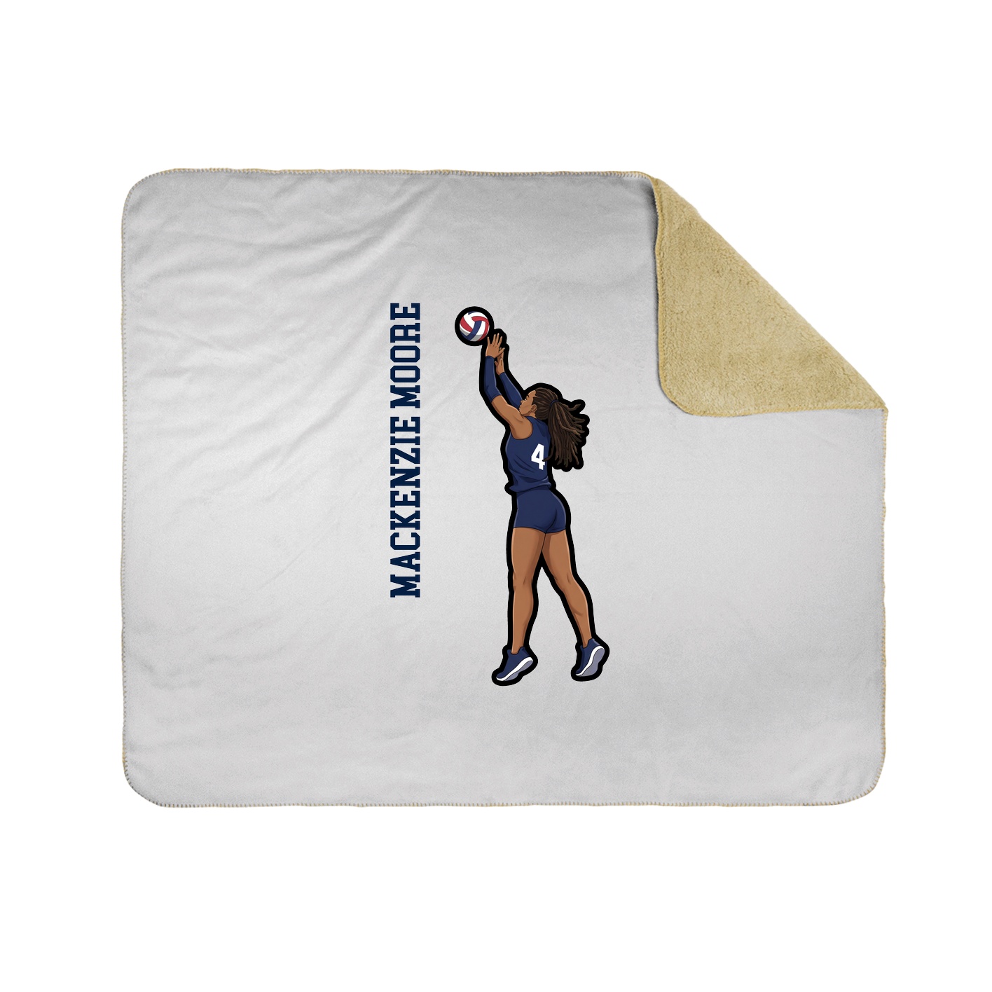 Throw Blanket — Name Vertical in White