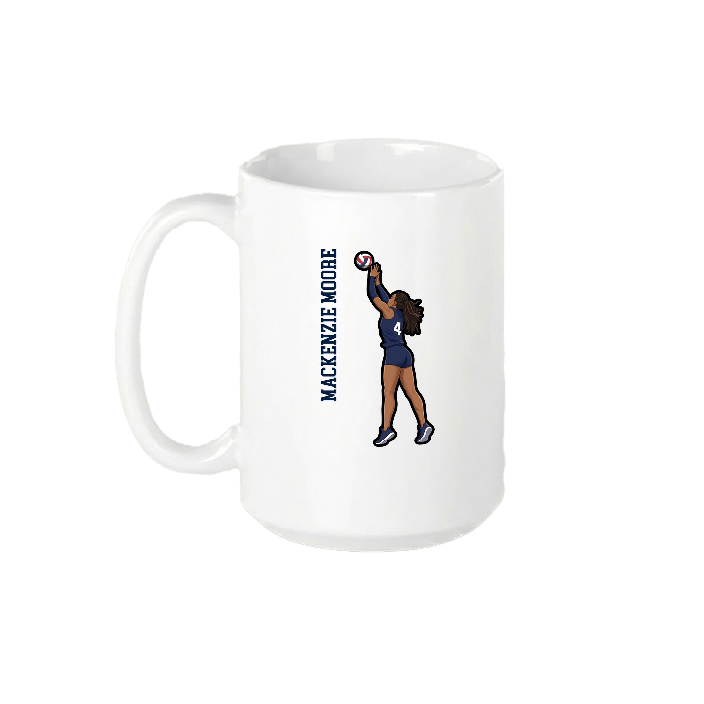 15oz Coffee Mug — Name Vertical in White