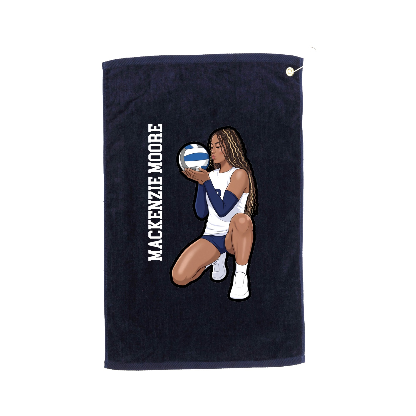 Golf Towel — Name Vertical in Navy
