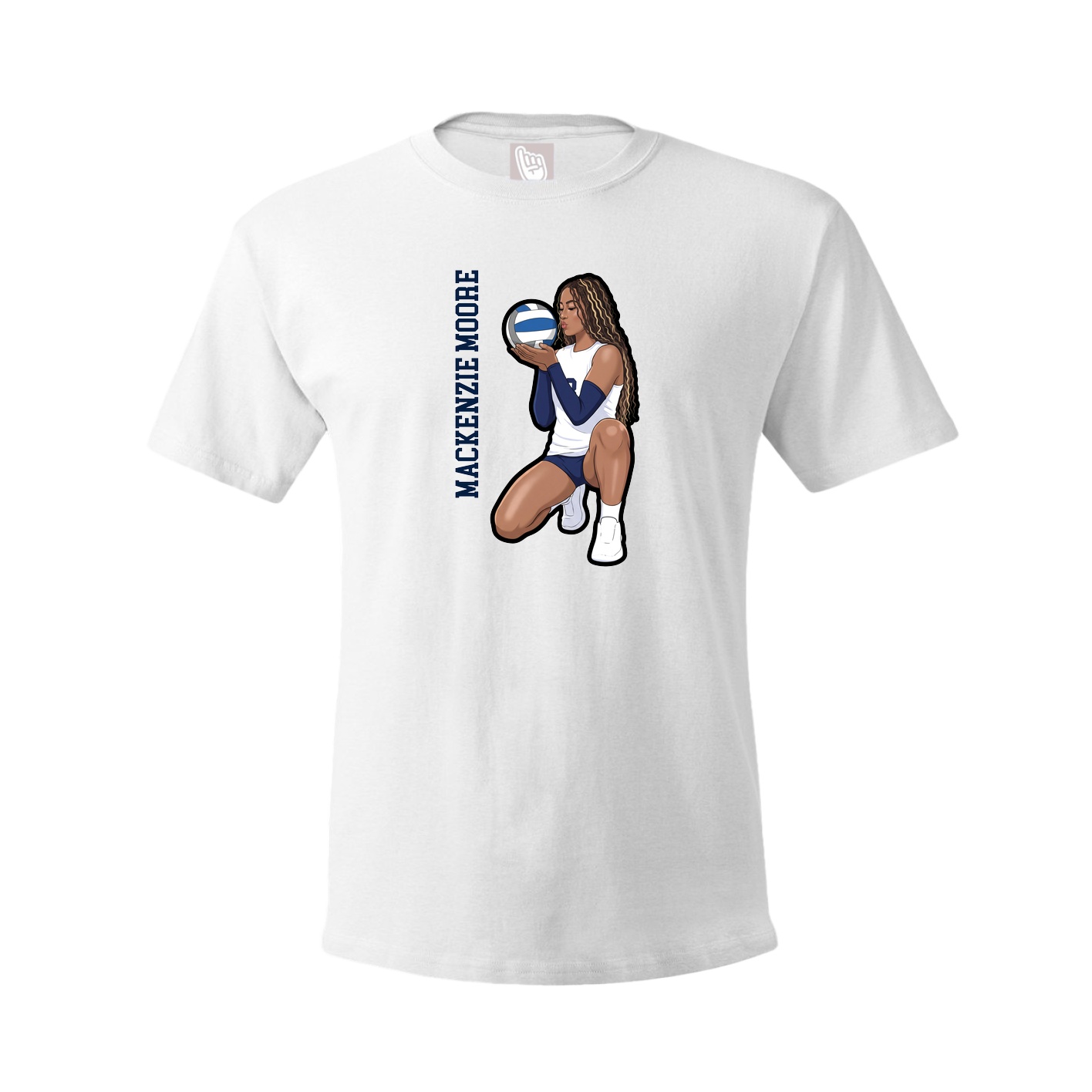 Tee — Name Vertical in White