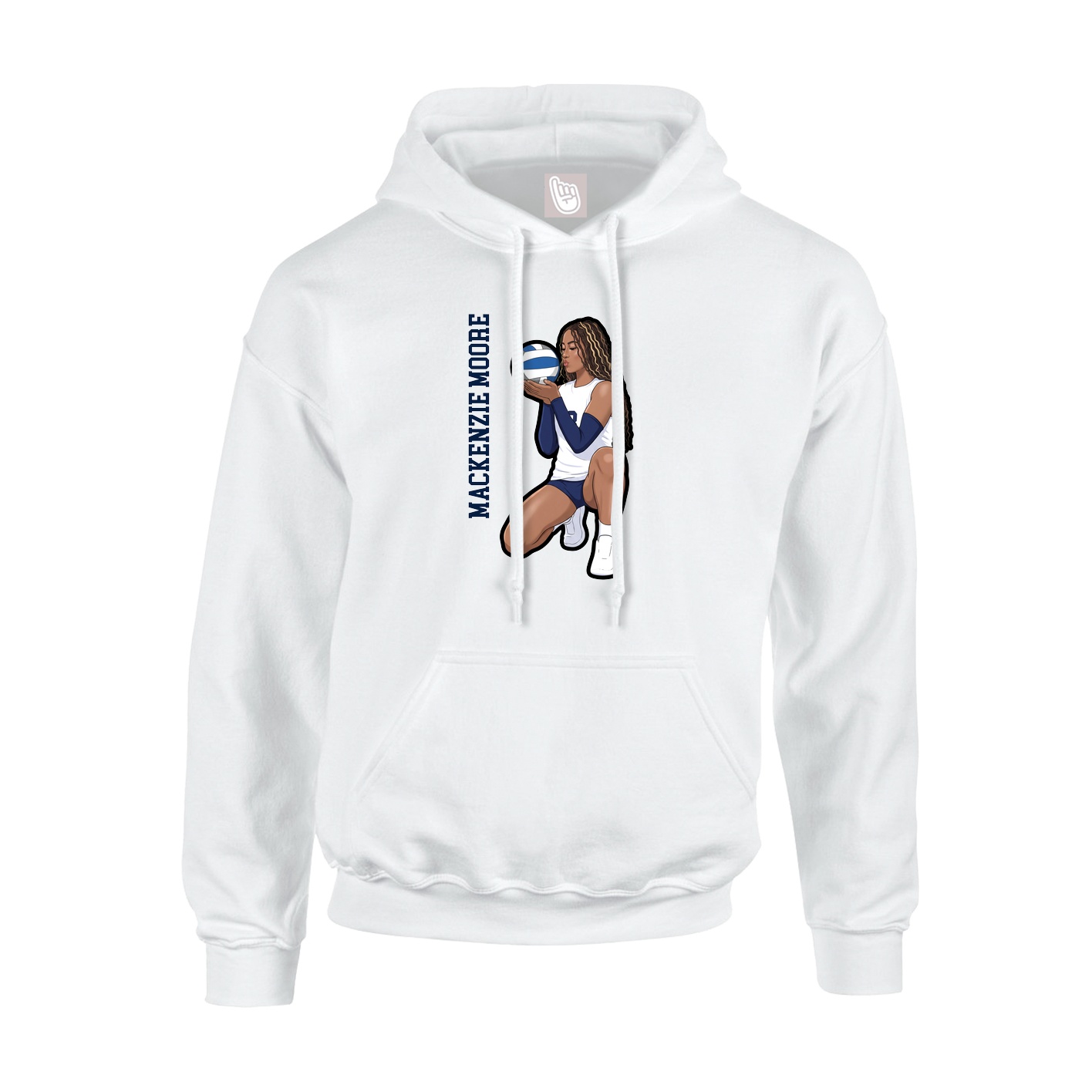 Hoodie — Name Vertical in White