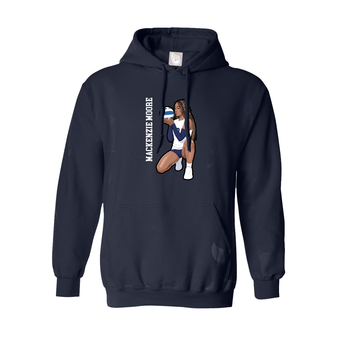 Youth Hoodie — Name Vertical in Navy