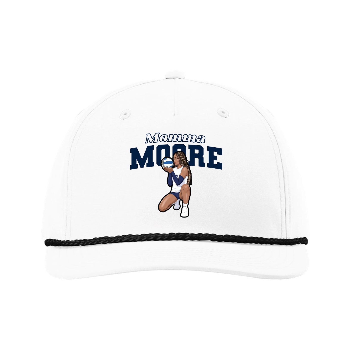 Five-Panel Classic Rope Cap — Mothers Day Block in White