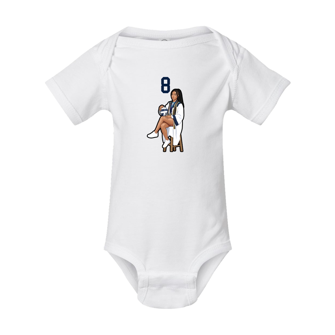 Baby Onesie — Number Top in White