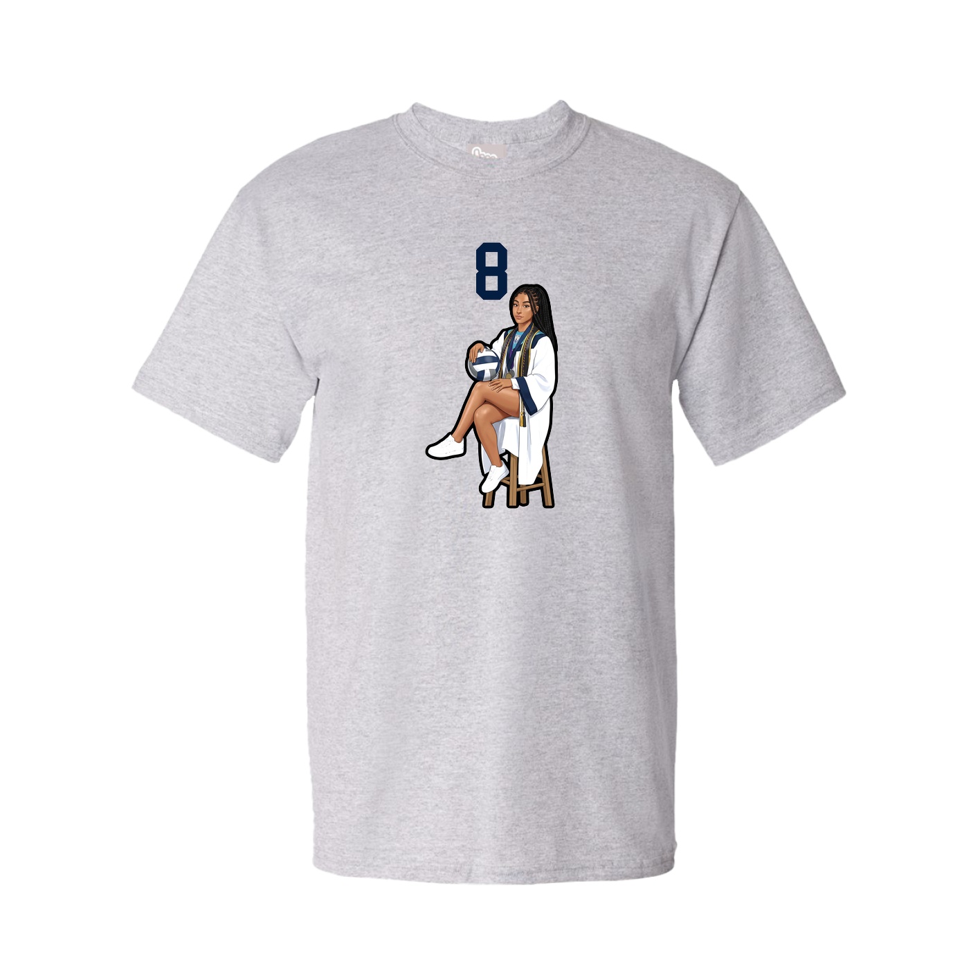 Youth Tee — Number Top in Grey
