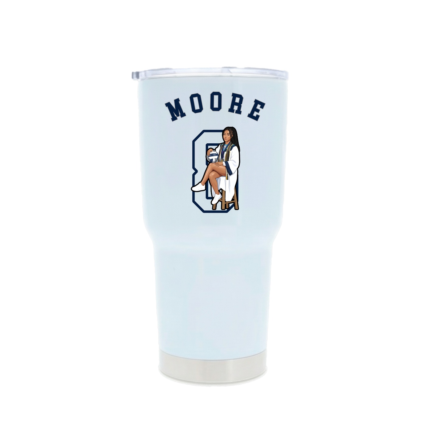 30oz Stainless Steel Tumbler — Shirsey Arch in White