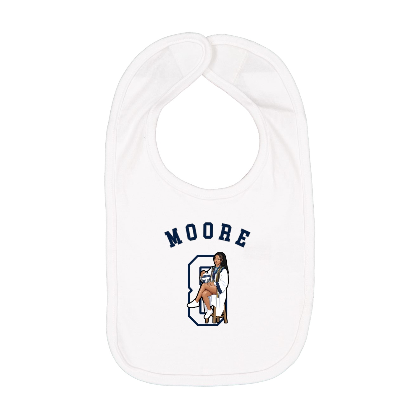 Infant Bib — Shirsey Arch in White