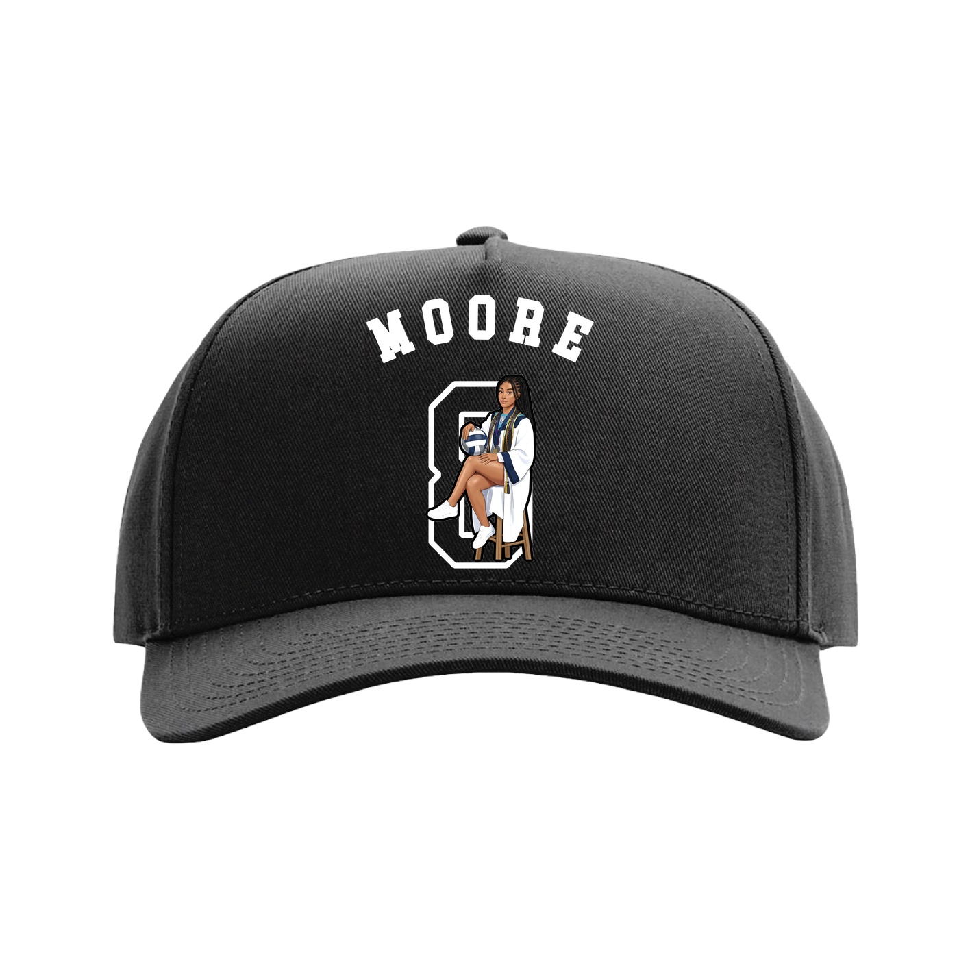 Full Fabric Five-Panel Champ Cap — Shirsey Arch in Black
