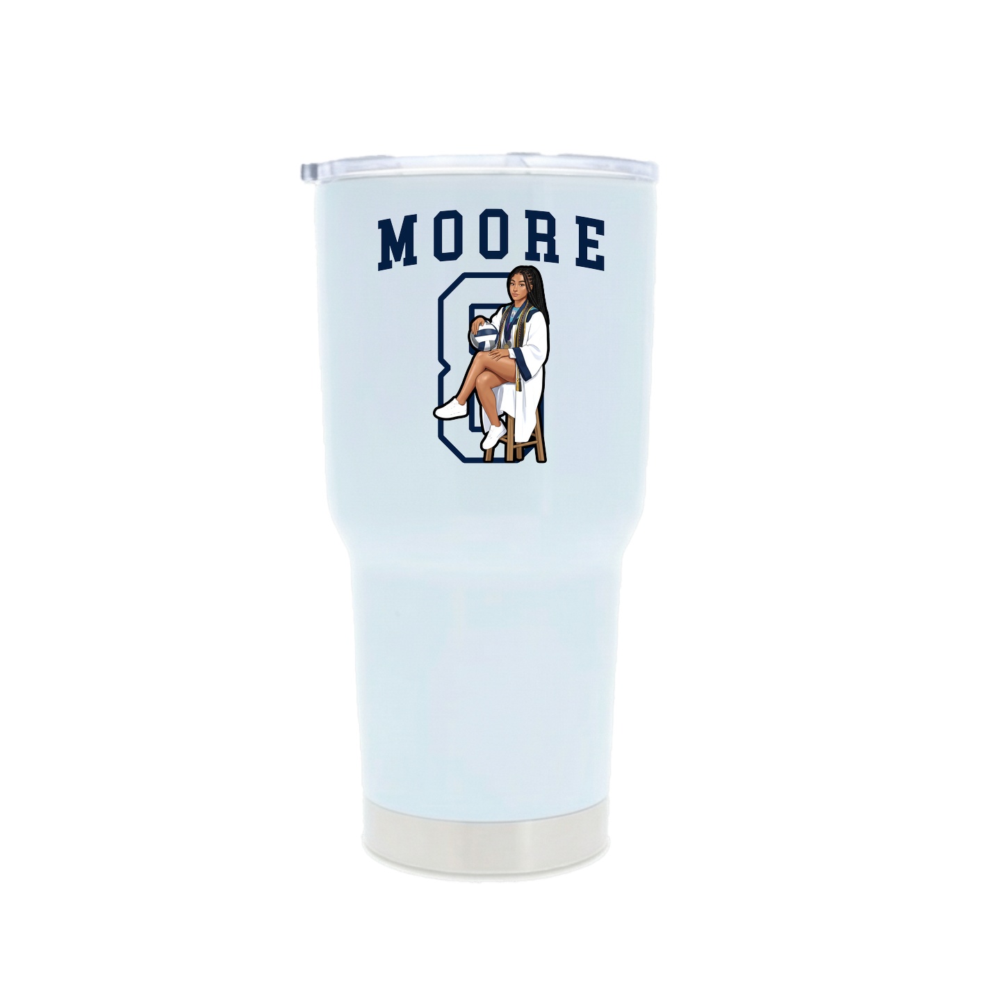 30oz Stainless Steel Tumbler — Shirsey in White
