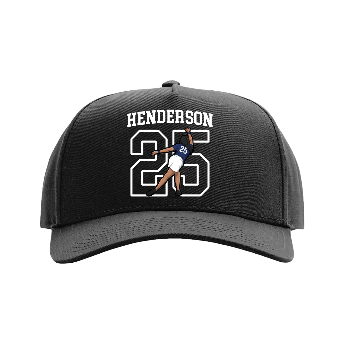 Full Fabric Five-Panel Champ Cap — Shirsey in Black