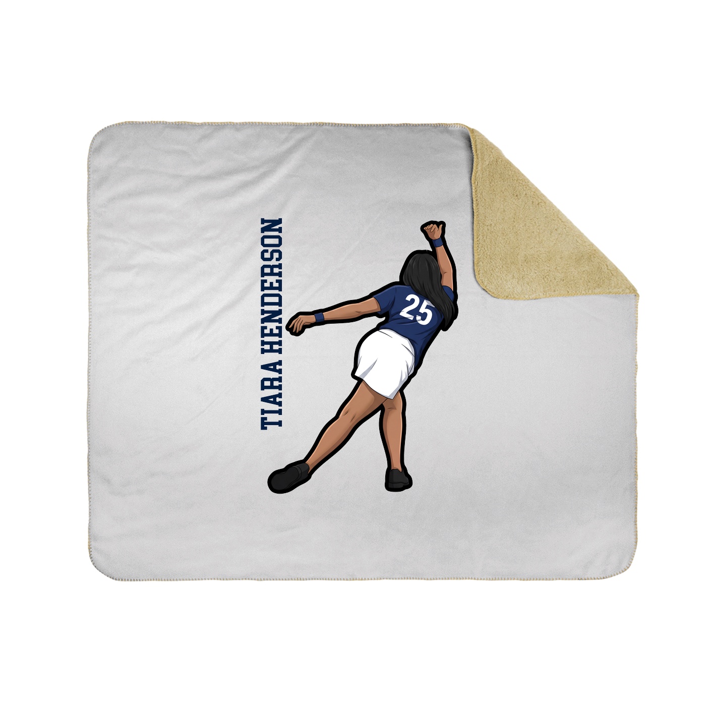 Throw Blanket — Name Vertical in White