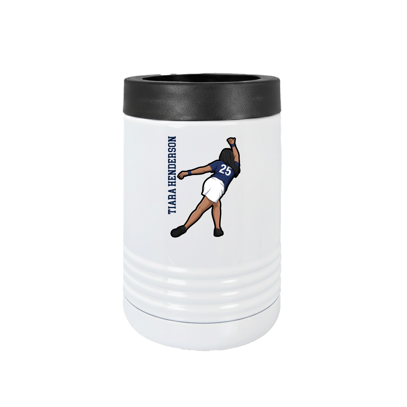 Beverage Holder — Name Vertical in White