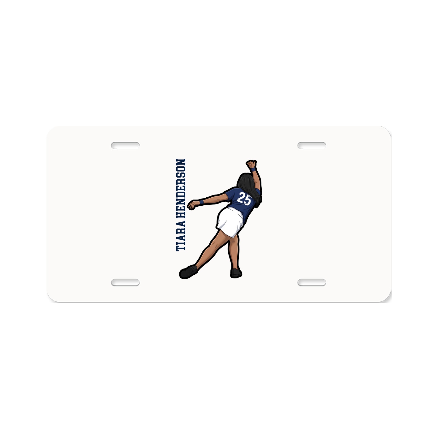 License Plate — Name Vertical in Classic