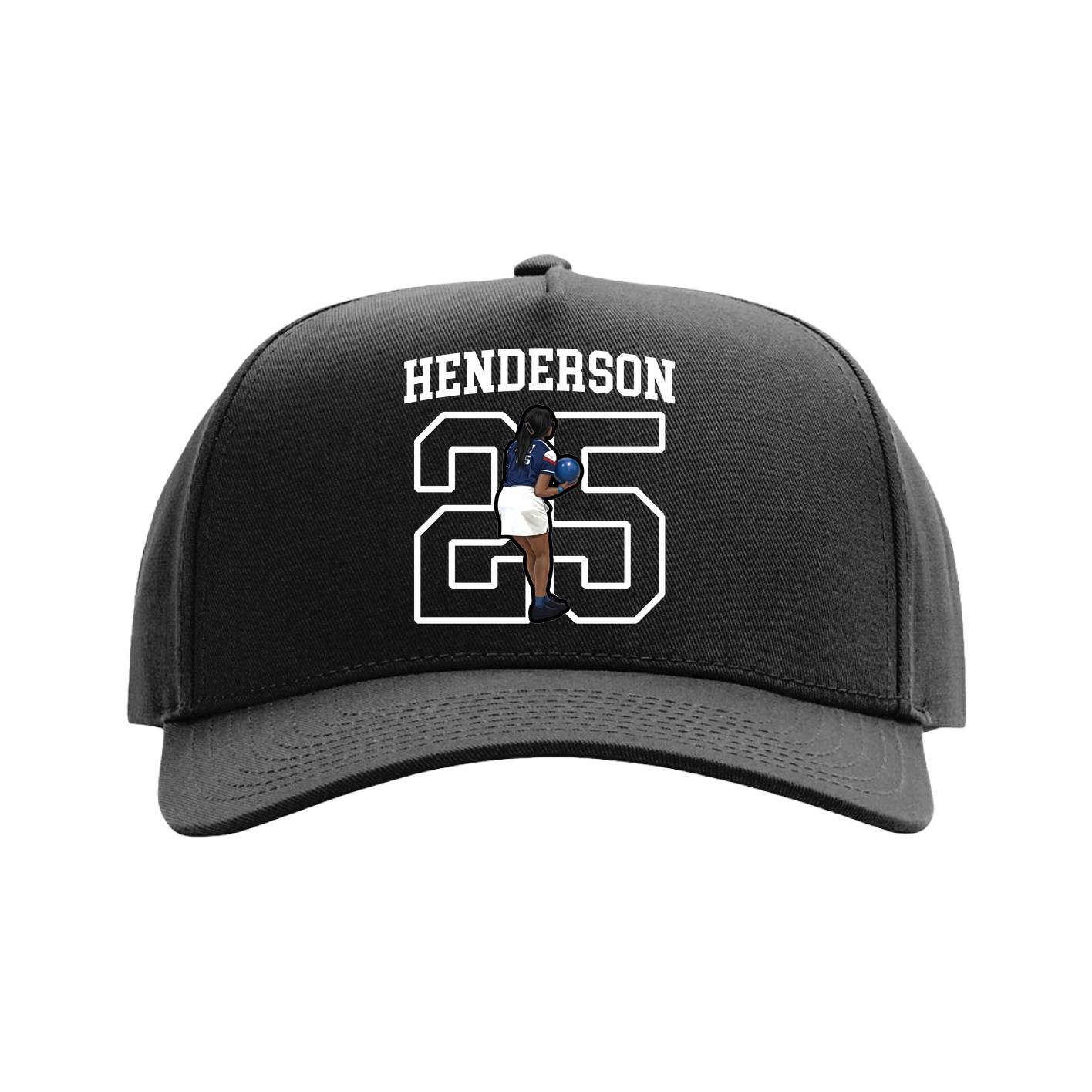 Full Fabric Five-Panel Champ Cap — Shirsey in Black