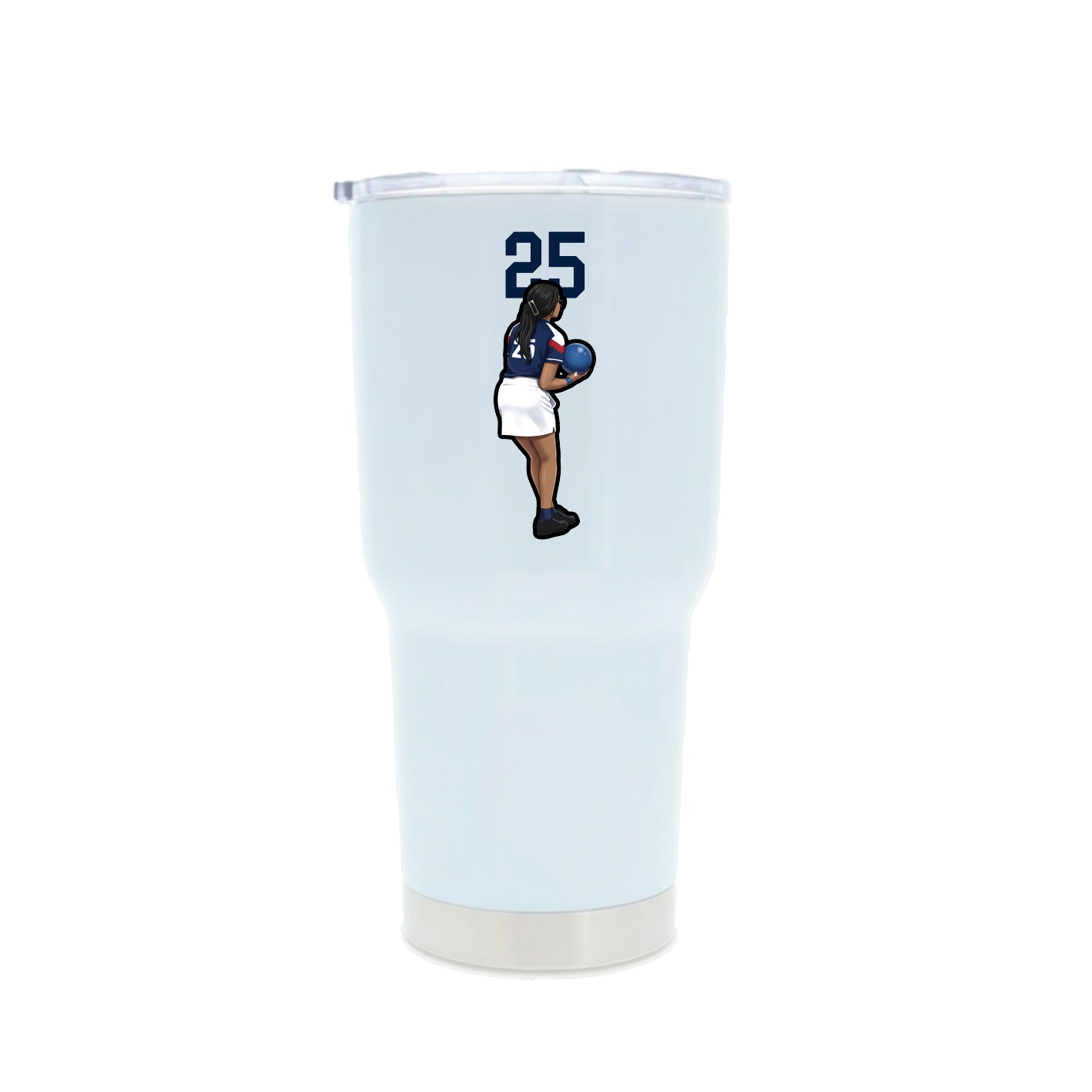 30oz Stainless Steel Tumbler — Number Top in White