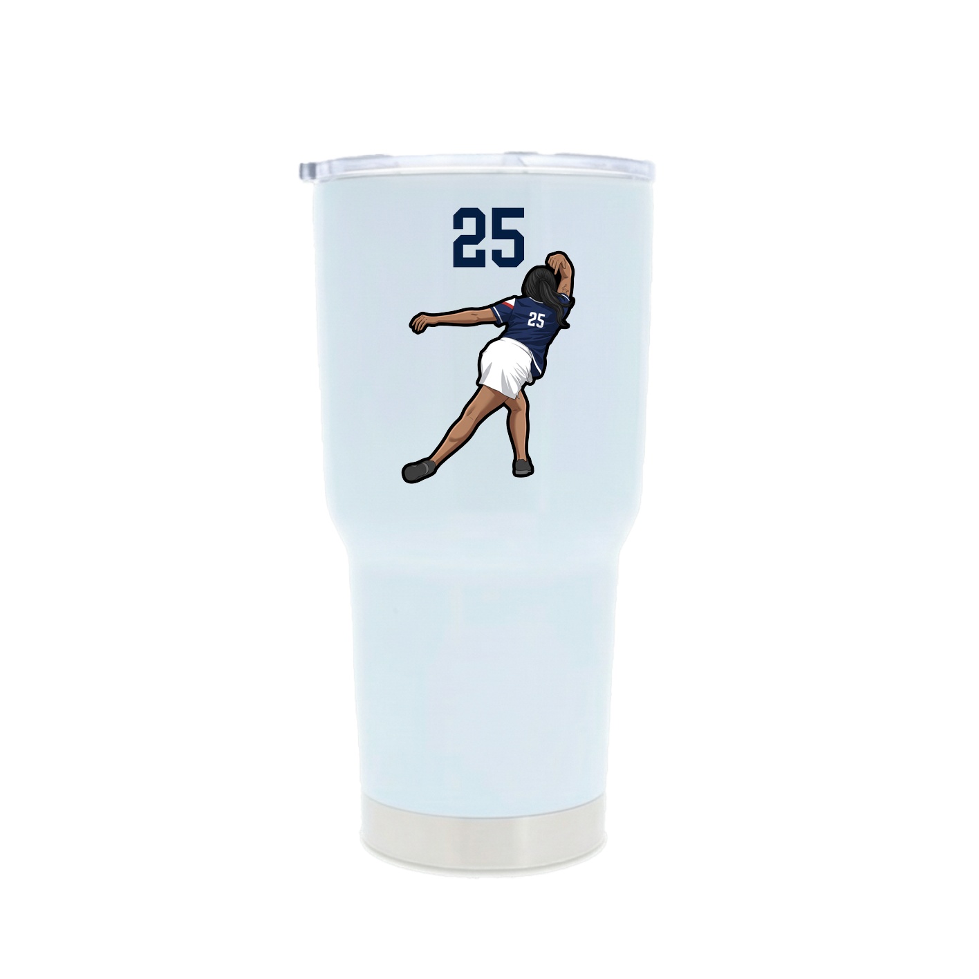 30oz Stainless Steel Tumbler — Number Top in White