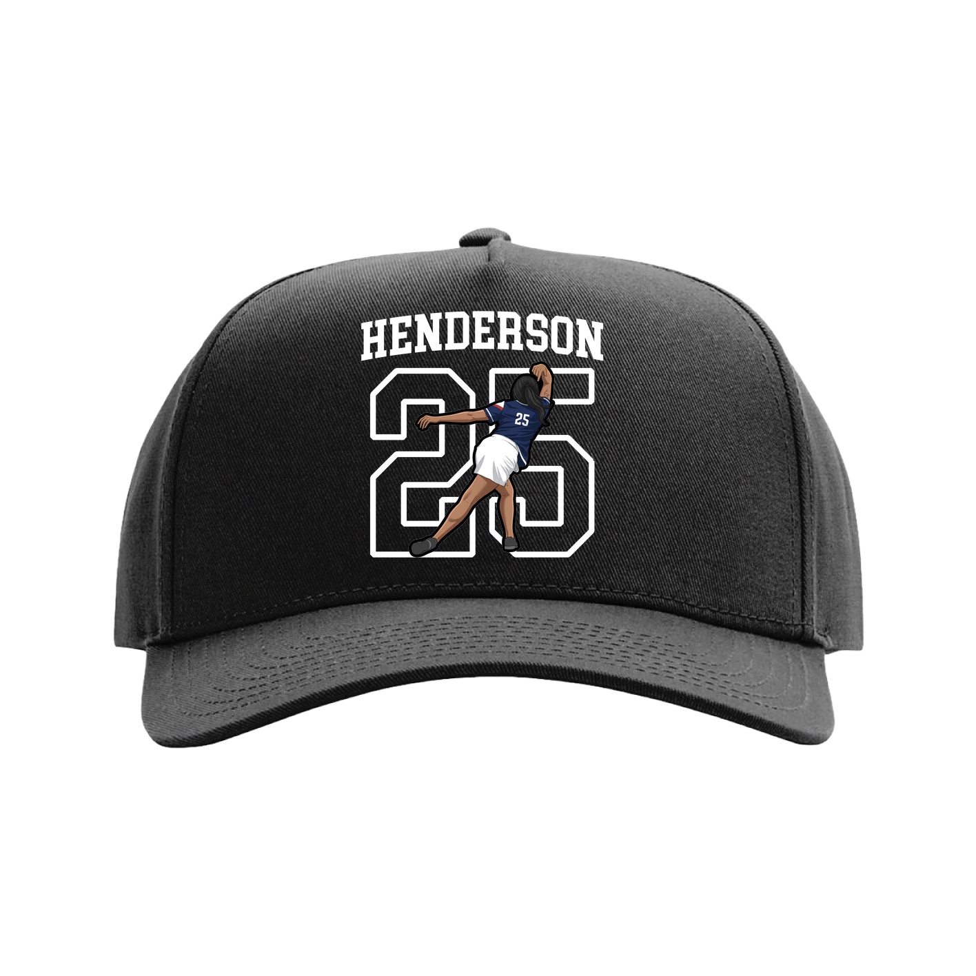 Full Fabric Five-Panel Champ Cap — Shirsey in Black