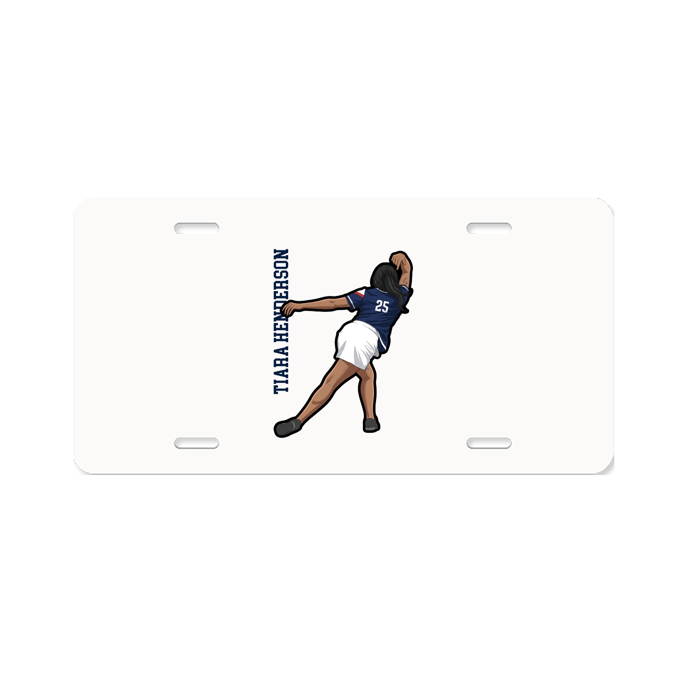 License Plate — Name Vertical in Classic