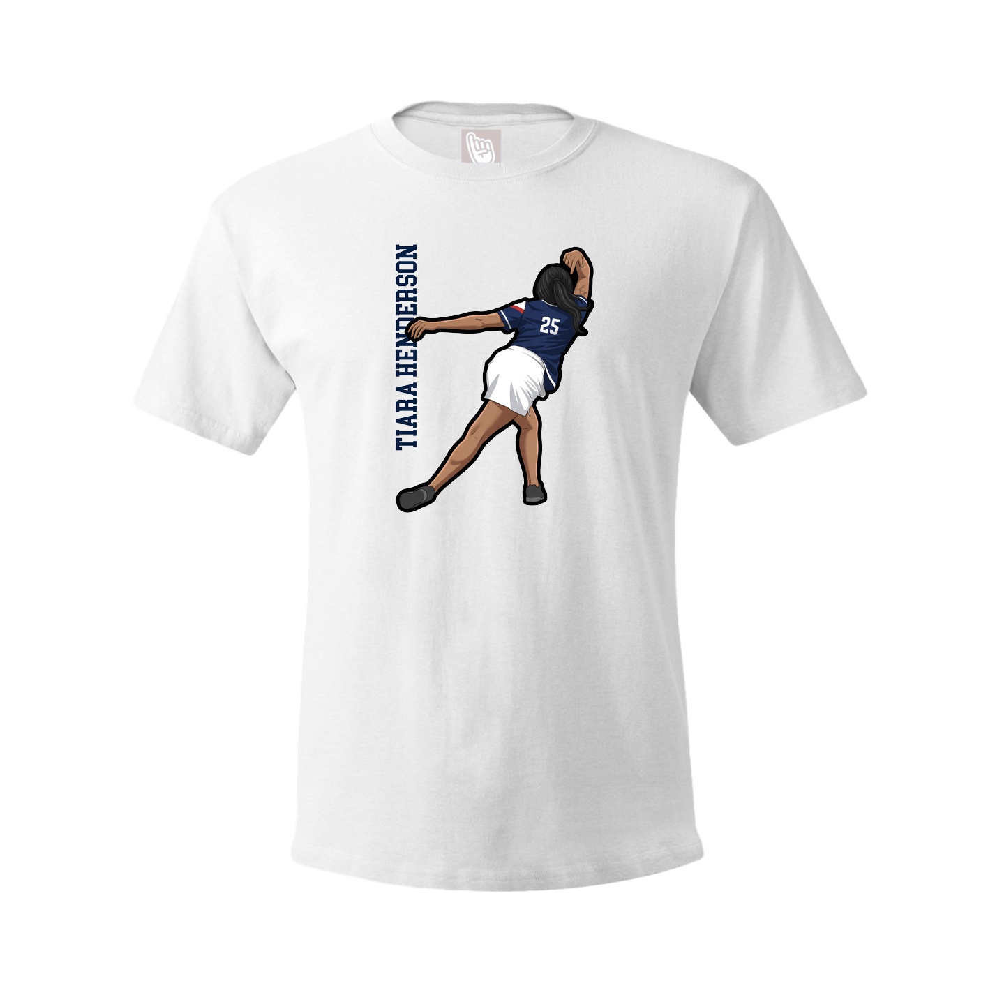 Tee — Name Vertical in White