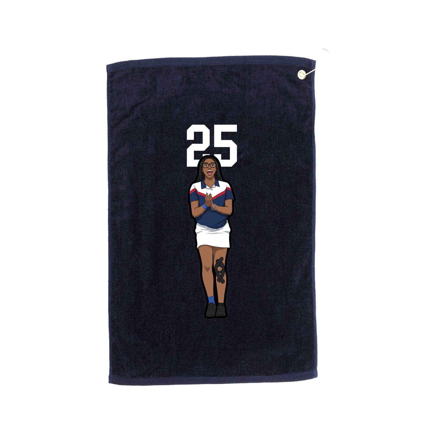 Golf Towel — Number Top in Navy