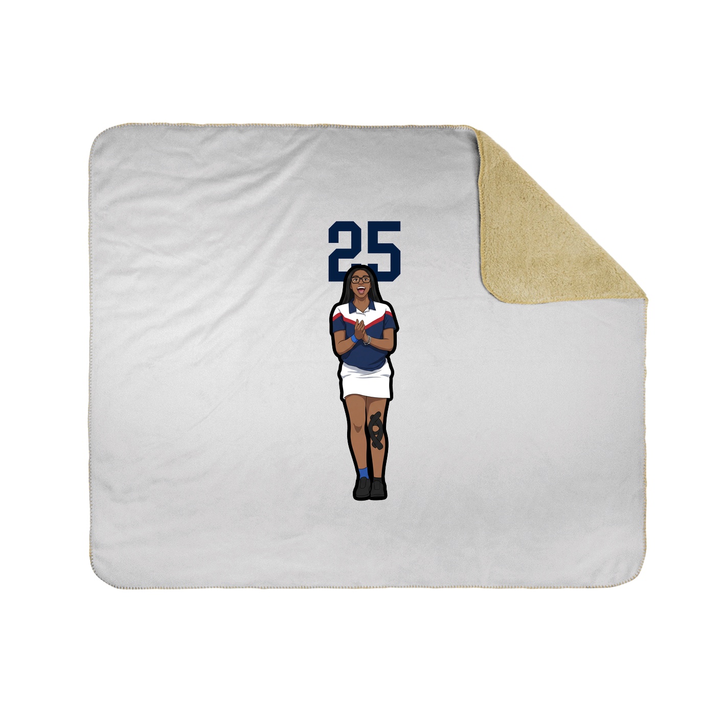 Throw Blanket — Number Top in White