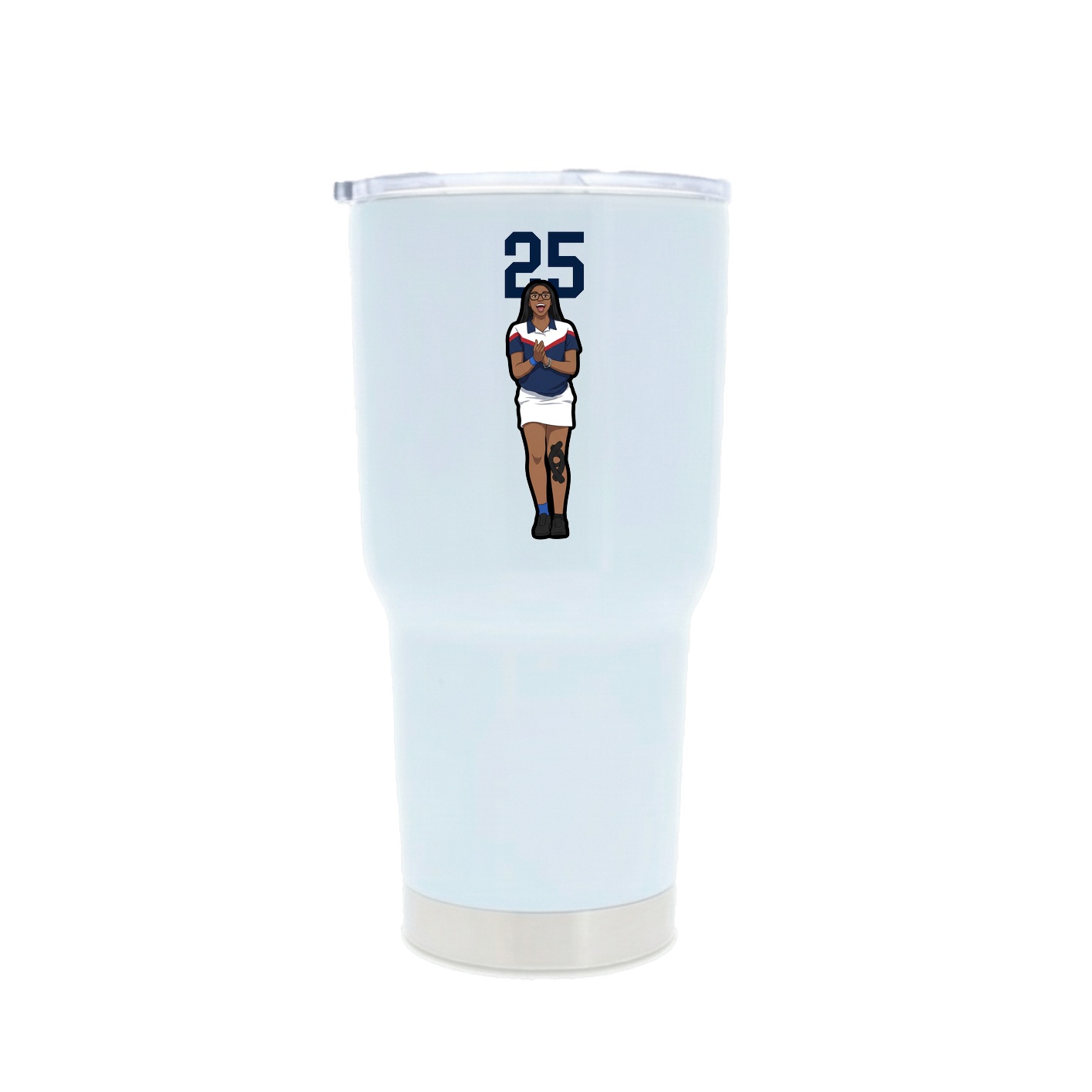 30oz Stainless Steel Tumbler — Number Top in White
