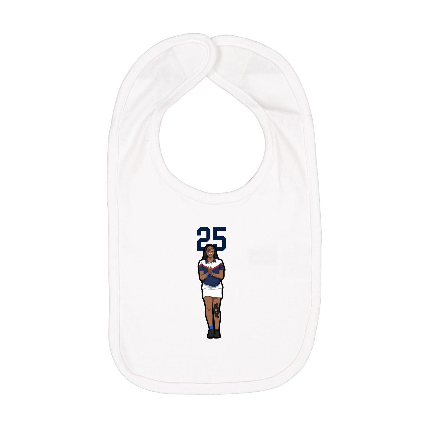 Infant Bib — Number Top in White