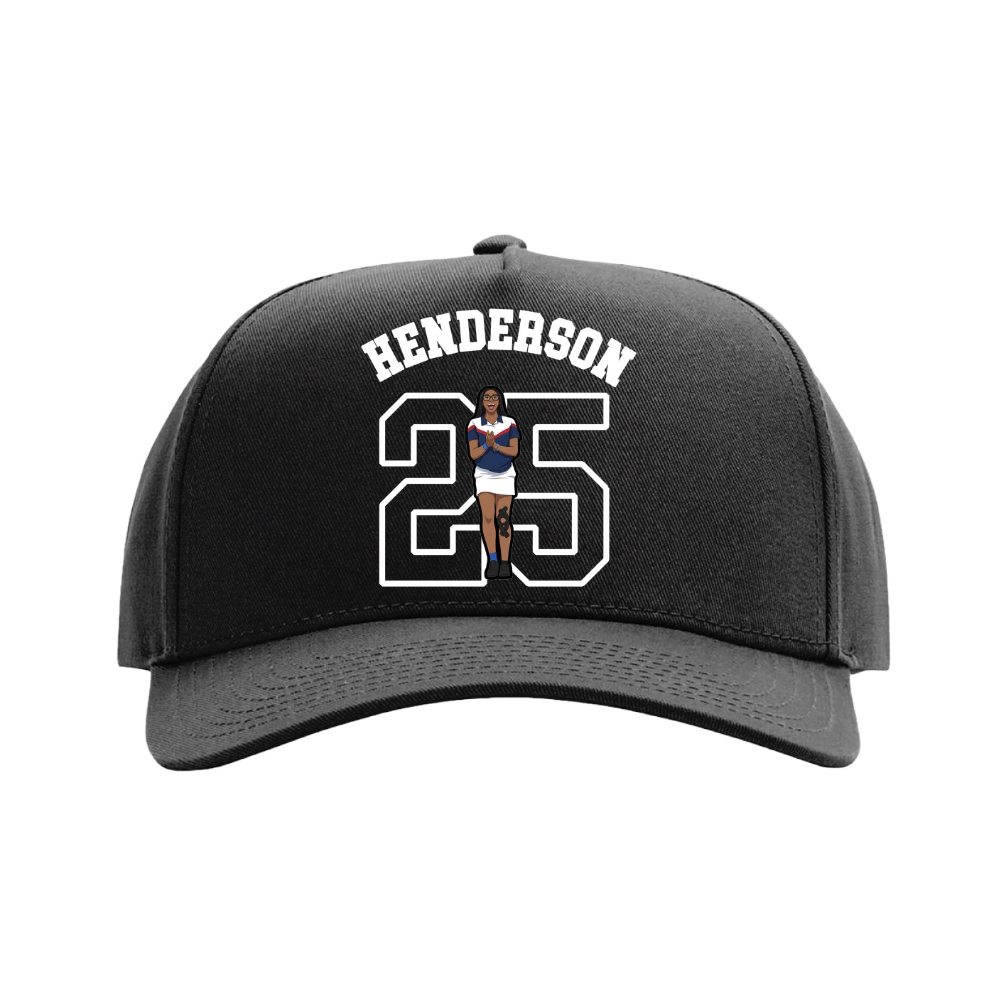 Full Fabric Five-Panel Champ Cap — Shirsey Arch in Black