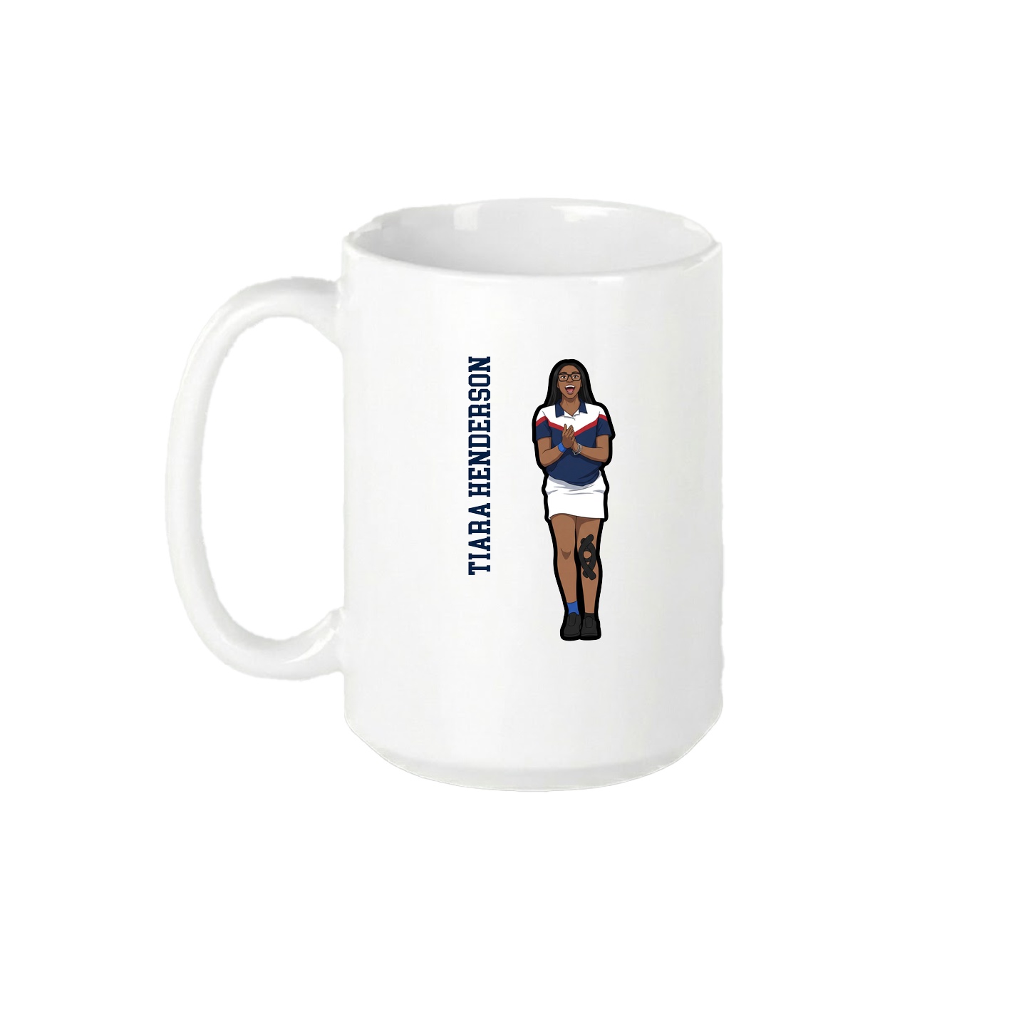 15oz Coffee Mug — Name Vertical in White