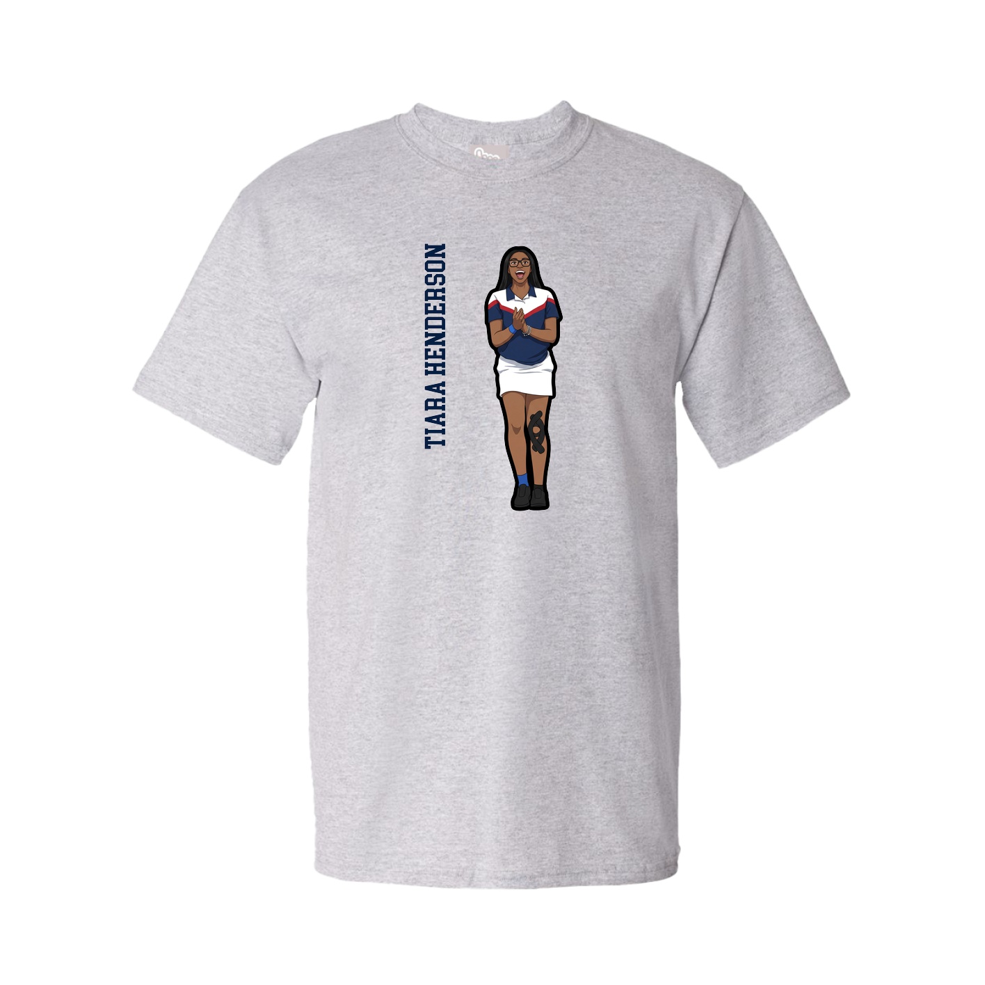 Youth Tee — Name Vertical in Grey
